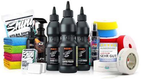 Politurset: ADBL Politur Set + Royal Pads Premium Polierpads + Dr. Wack Lackversiegelung + Zubehör - Auto Politur | 19-teilig