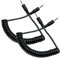 LiKuCo Coiled 2.5mm Audio Cable; 2Pacck Coiled 2.5mm to 2.5mm Male to Male Stereo Headset Headphone Jack Gold Plated Connector Wire Cord Plug Cable