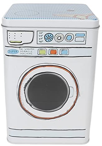 Wäschepulver-Metallbox, Moderne Waschpulver-Aufbewahrungsdose, Großer Waschmittelbehälter aus Metall, Ideal für die Aufbewahrung von Waschtabletten, Blau