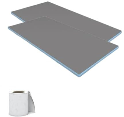 Lot de 2 panneaux de construction WEDI + bande d'armature Epaisseur 0,6 cm