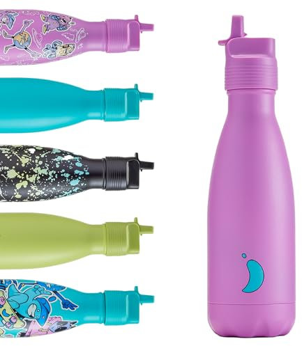 Chilly's Kids Original Bottles - 90% Stainless Steel - BPA-Free, Double Walled Vacuum Insulated Bottle - for Cold and Hot Drinks - 350ml - Berry