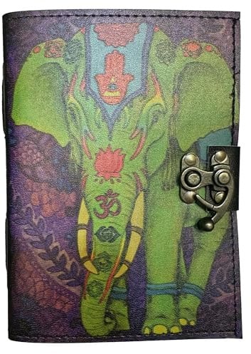 Keskin Handgefertigtes Grimoire-Tagebuch aus Leder - Zauberbuch der Schatten für Hexerei, Wicca, Hexentagebuch & Notizbuch - Vintage Blanko Journal für Zaubersprüche und Ritualnotizen, 17 x 12 cm