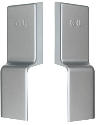 SN-TEC GU Abdeckkappen Set 9-38542 und 9-38521 für Schiebetür Laufwagen 966, 150kg und 200kg, DIN Links und Rechts (Silber, 966/150, Höhe: 173,6mm)