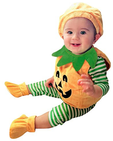 MNSWR Baby Jungen Kürbis Halloween Kostüm Strampler Halloween Kinder Kostüme,Carnival Costume Baby Kürbis HalloweenAnzug Baby Strampler Jumpsuit Kostüm Kinder Jungen Skelett Kostüme Für Kinder Hallowe