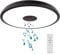 LED-Deckenleuchte Bad mit Fernbedienung, IP65 Ø 28cm dimmbares Licht mit Bluetooth-Lautsprecher, Wasserdichte Badezimmerlampe mit E27-Schraubadapter, Schwarze Deckenleuchte für Küche Flur Balkon