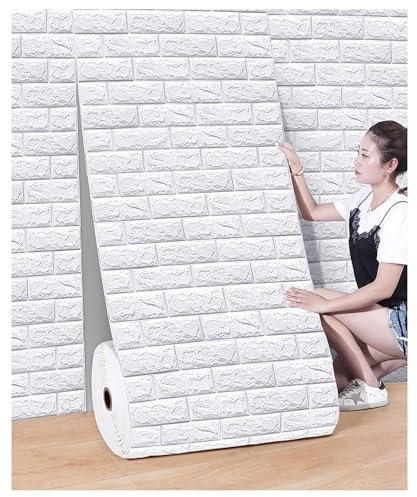 3D Wandpaneele Selbstklebend Ziegel Muster Wandaufkleber Für Badezimmer, Schlafzimmer, Wohnzimmer, Balkon, Küche Ziegel Tapete Steinoptik Wandaufkleber Wasserdicht Wandtapete(50cm x 5m)