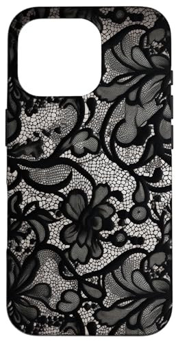 Black Lace Vintage Pattern Case for iPhone 16 Pro