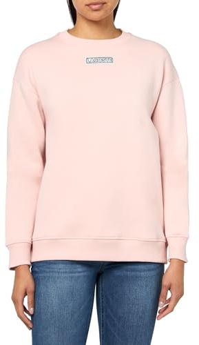Lacoste Oversized Brushed Fleece Crew Neck Sweatshirt Camicie, Color Rosa, 0 Donna