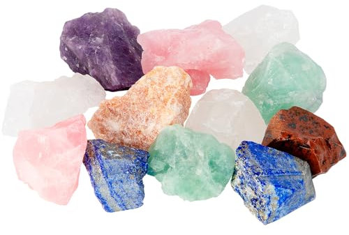 FoiiLiio 300g Heilsteine | Premium Kristalle | 100% Naturbelassene Bergkristall | Wassersteine für Trinkwasser | mit Lila Stoffbeutel