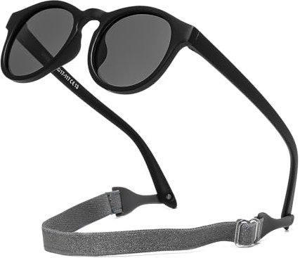 Suertree Baby Polarisierte Sonnenbrille 0-3 Jahre Silikon Sonnenbrille Kinder Flexible Anti UV400 UltraLicht Linse UV-Schutz im Freien Unisex black
