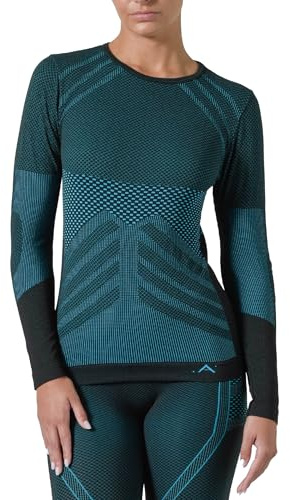 Risalti Maglia Termica Donna Manica Lunga Energy - Intimo Termico Traspirante a Compressione, Senza Cuciture ed Etichette per Sci, Trekking, Running, Ciclismo - Made in Italy