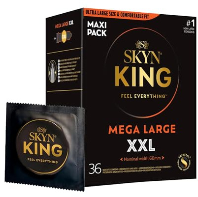 SKYN King Mega XXL (Pack of 36) Extra-Large Latex Free Condoms | SKYNFEEL, Thin, Smooth, Straight fit, 60mm Nominal Width