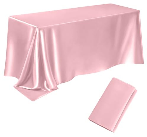 deegbbyi Tischtuch, 145 x 200cm Stilvolle Tischdecke Rechteckig, Tischdecke Rosa, Saisonnal Küche Tisch Dekoration, Staubdicht Und Waschbar, für Wohnzimmer, Restaurant, Camping, Garten Und Party
