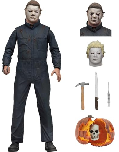 Jiumaocleu Michael Myers Michael Myers Weihnachtsfigur, 18 cm PVC-Modell, bewegliche Gelenke mit Zubehör, PVC Geburtstagsgeschenk, Sammlerstück für Erwachsene