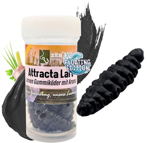 Zite Fishing Attracta Larv Floating | 8 Stück Aromatisierte Gummiköder | Forellen-Angeln | Künstliche Larven Rotationsköder Auftreibende Wirkung | Phthalatfrei & Nachhaltig