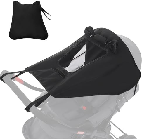Toldo Carrito Bebe Universal, Parasoles para Silla de Paseo Parasol Cochecito Bebe con Protección UV 50+ y Impermeable Sombrilla Carrito Bebe Ajustable con Ventana Transpirable Visera Solar para Capaz