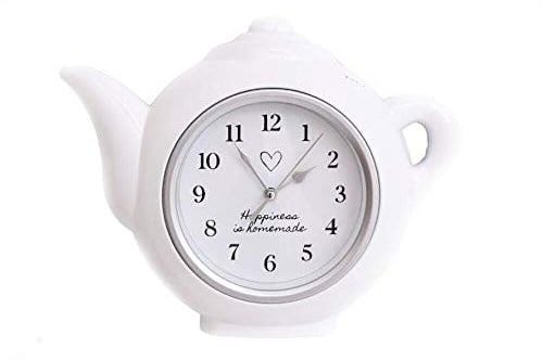 Sifcon International Teapot Clock Silver