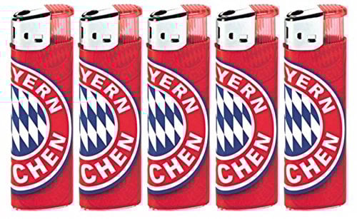 5er Set Feuerzeug Logo FC Bayern München FCB