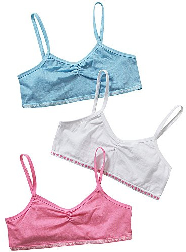 Just Essentials Girls Back to School 3 Pack Cotton Crop Bra Tops UK Seller
