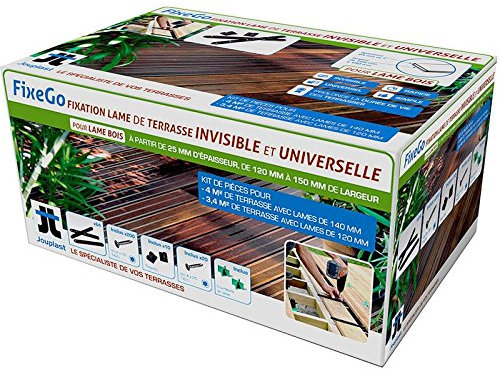 FIXEGO : Fixation Invisible pour lames de terrasse de + de 25 mm d'épaisseur