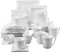 MALACASA, Série Mario, 36pcs Services de Table Complets Porcelaine, 6 Tasses 6 Mugs 6 Soucoupes 6 Assiettes à Dessert 6 Assiettes Creuse à Soupe 6 Assiettes Plates pour 6 Personnes