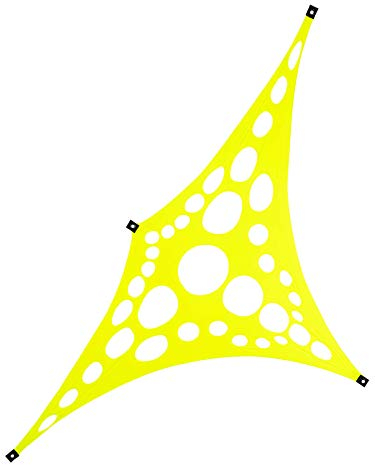 PSYWORK Schwarzlicht Segel Spandex | Progspy Neon Space Star | Gelb | 1,5 x 3m | UV-aktiv | Leuchtend | Wandtuch Wandbehang Stoff Neon Deko Party Tuch Tapestry Poster PSY Goa