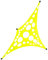 PSYWORK Schwarzlicht Segel Spandex | Progspy Neon Space Star | Gelb | 1,5 x 3m | UV-aktiv | Leuchtend | Wandtuch Wandbehang Stoff Neon Deko Party Tuch Tapestry Poster PSY Goa