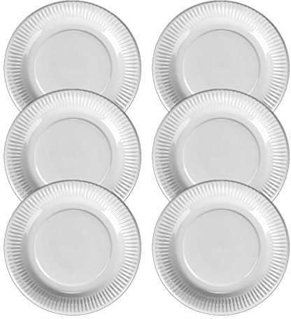 Holst Porzellan SL 005 PACK 6, 6er Angebots-Set Partyteller 23 cm im Einwegdesign 23 cm, Weiß