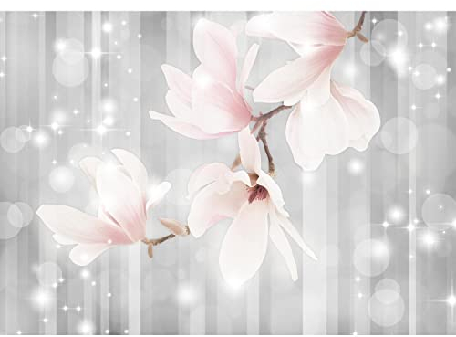 Runa Art Fototapete Blumen Magnolien 352 x 250 cm Vlies Tapeten XXL Moderne Wandtapete Wohnzimmer Schlafzimmer Rosa Grau 9427011c