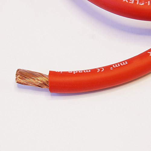 Red & Black Battery/Starter/Welding Flexible PVC Cable Wire 110/170/345 Amp 16mm 25mm 35mm by MKGT® (25mm² Red, 5 Meters)