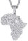 Richsteel Afrika Kette Herren Kette mit Afrika Karte Anhänger CZ Zirkonia Schmuck für Damen und Männer