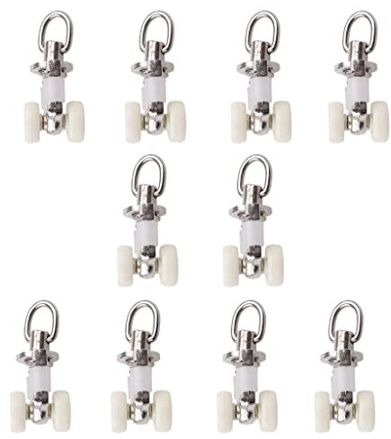 F Fityle 20x Planeurs de Rideau Plastique à roulettes Transporteurs Rail Coulissant Glider 26mm