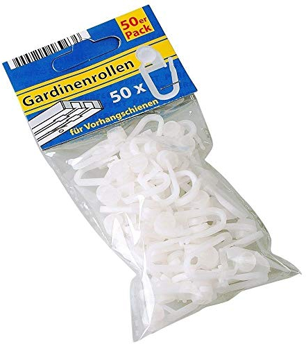 Glonal Partner 10x 50 Stück Gardinenrollen für Vorhangschienen (500) + Sekundenkleber 3x1g