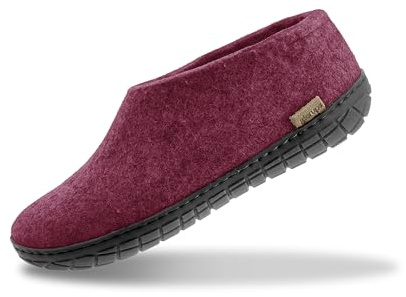 glerups dk Modell AR-02 Unisex - Erwachsene Filz-Hausschuh, Damen,Herren Huettenschuhe, Maenner Frauen maennliche,Cranberry,36 EU / 3.5 UK
