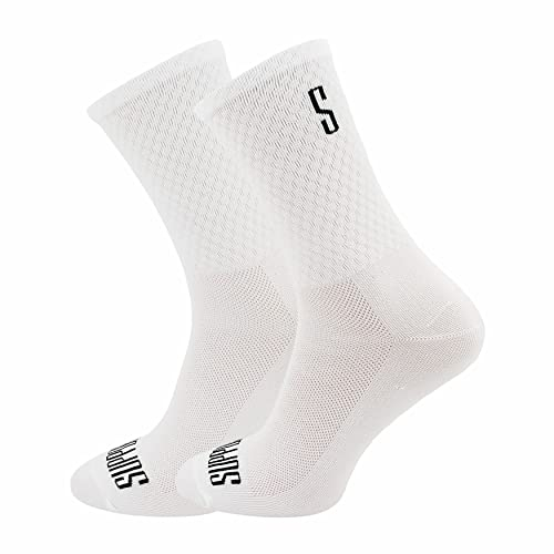 SUPPORT Chaussettes de cyclisme pour hommes cyclistes unisexes pour la randonnée, la marche, l'escalade et le vélo, White's 45-46