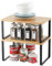 Nandae Set di 2 Organizer Cucina Salvaspazio Scaffale Impilabile Espandibile, bambù Mensole Porta Piatti impilabili,Piccolo scolapiatti da appoggio per tazzine e Utensili