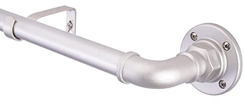 2,5 cm industrielle Gardinenstangen für Fenster 28 bis 48 Outdoor-Gardinenstange für Terrasse, Verdunkelung, Vorhangstangen, Industrie, robuste Gardinenstangen, Deckenvorhangstange, Schlafzimmer