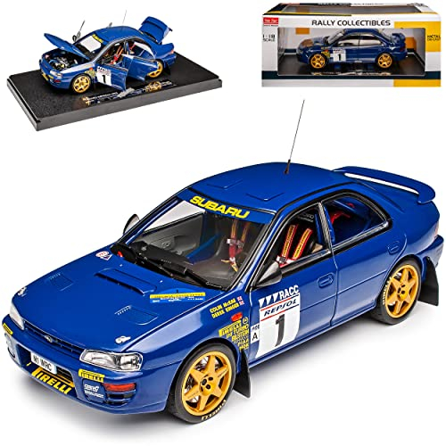 Sun Star Subaru Impreza WRX STI WRC McRae 1996 Gewinner Rally Caralunya 1/18 Modell Auto mit individiuellem Wunschkennzeichen