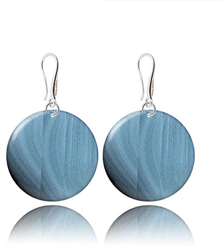 Pendientes Colgantes Sencillos Modernos Redondo; Joyería para Mujer (Estilo 10 - Azul)