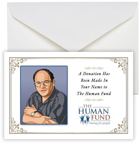 AMORGAN Seinfeld - The Human Fund doppelseitige Geschenkkarte, 10 x 15 cm, 6 Stück, mit Umschlägen