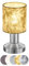 lightling modern Tischleuchte Marita nickel matt Metall, Stoffschirm gold, on/off Touch Funktion, exkl. 1 x E14 max. 25W, ø 9.5 cm, Höhe 18 cm