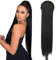 Ponytail Extensions Schwarz Clip in Haarteil Pferdeschwanz Extension Lang Glatt Haarverlängerunge Verlängerung Kunsthaar Natürliches Zopf Magic Paste Wrap Around Ponytail Hairpiece Schwarz 70cm 081A