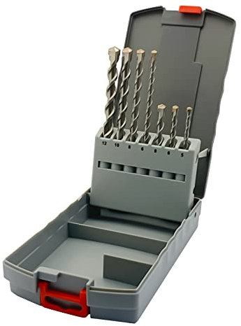 NORTOOLS SDS Plus Hammer Drill Bits 7 PCS Rotary Hammer Tungsten Carbide Tip 2 Head-cutters with PGM Mark Drill bit for Masonry, Brick