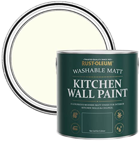 Rust-Oleum Abwaschbare Küchenwandfarbe in mattem Finish -Antik Weiß 2.5L