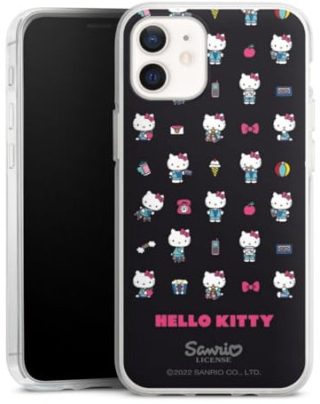 DeinDesign Silikon Hülle kompatibel mit Apple iPhone 12 Mini Case transparent Handyhülle Hello Kitty Fanartikel Kindheit