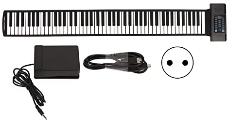 88 Tasten, Bluetooth-Roll-Up-Piano, Tragbares Digitales Roll-Up-Piano, MIDI-Funktion mit Digitaler LED-Röhrenanzeige für Anfänger(EU)