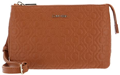 Calvin Klein CK Must Double Crossbody Embossed Cognac