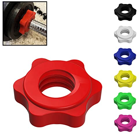 R-Satz Shop Hantel Schraube Sternverschluss 30mm Drehverschluss Hantelschraube Spinlock (Rot)