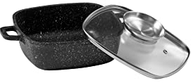 Pradel Excellence, P4000004, Pentola Premium, Quadrata 20 Cm Con Coperchio Vetro, Capacità 2 L, Modo Pietra, Vecchio Manico