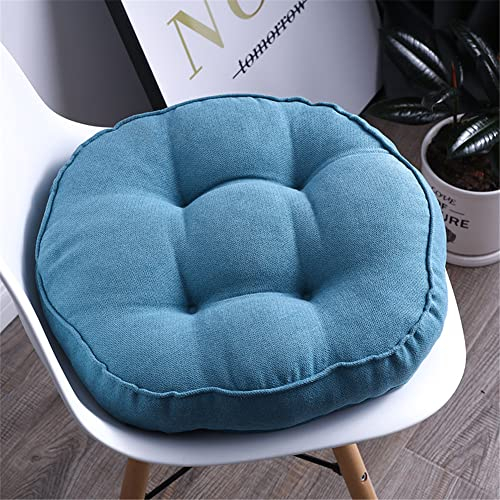 Lukery Stuhlkissen rutschfeste Dicke 10cm, Waschbare Weiche Sitzkissen Komfort Stuhlauflage als Stuhl Kissen für Outdoor Indoor Gartenstuhl, Küche Esszimmerstuhl (Runde 50cm,Blau)